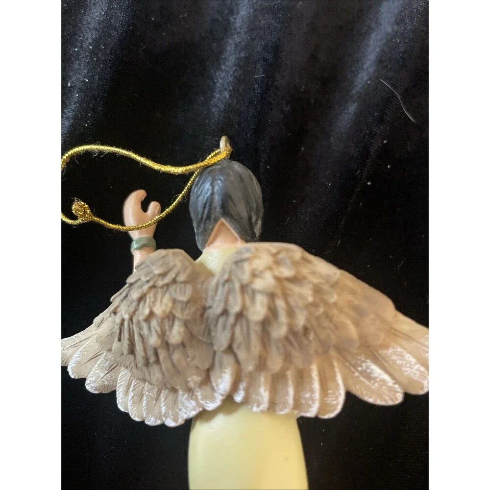 Native American Angel Ornament Pocahontas Sacagawea Christmas Drum Figurine